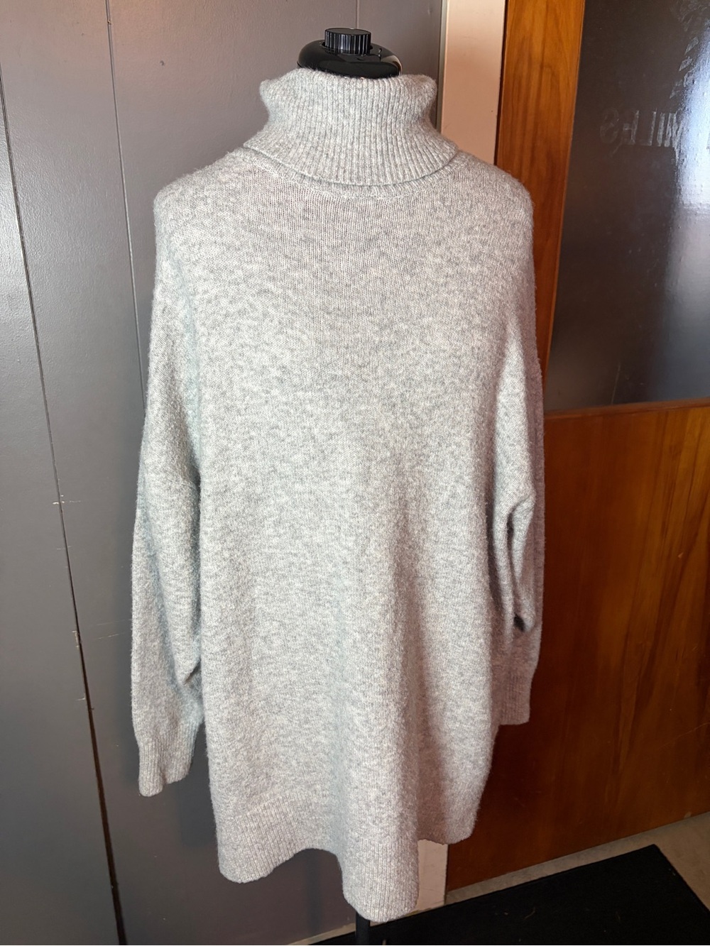 H&M Light Gray Turtleneck Sweater Dress
